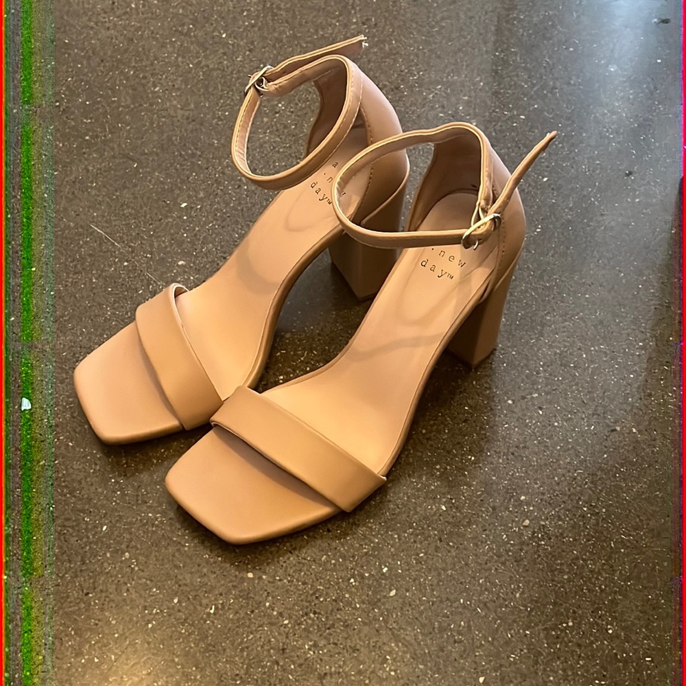 Nude Block Heels